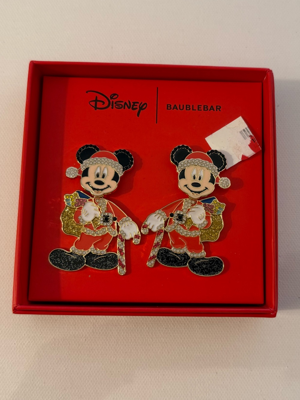 Baublebar x Disney Mickey Mouse Santa Earrings NWT